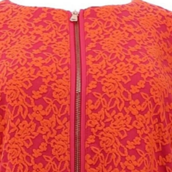 Isaac Mizrahi Floral Knit Jacquard Zip-Front Jacket  12745 - Picture 4 of 4